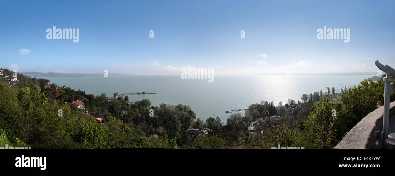 Panorama-Blick auf den Balaton in Tihany, Ungarn Stockfoto