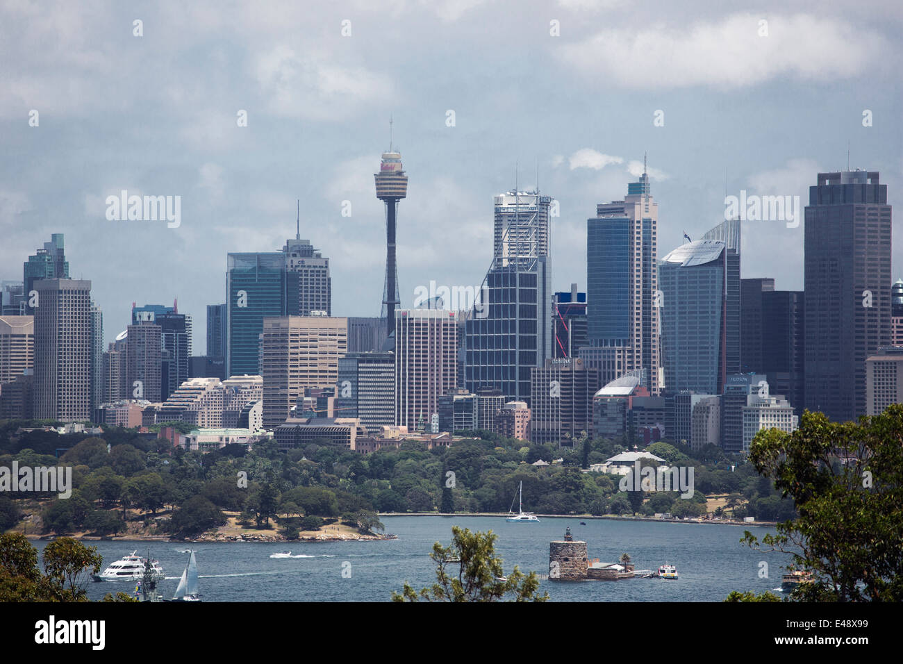 Sydney Skyline vom Taronga Zoo Stockfoto