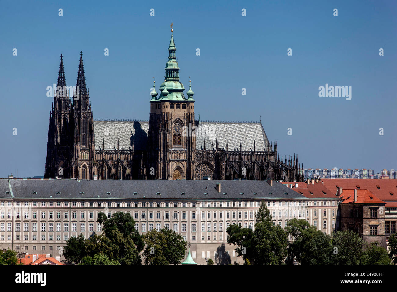 Überblick über die Prager Burg Prag Tschechien Stockfoto