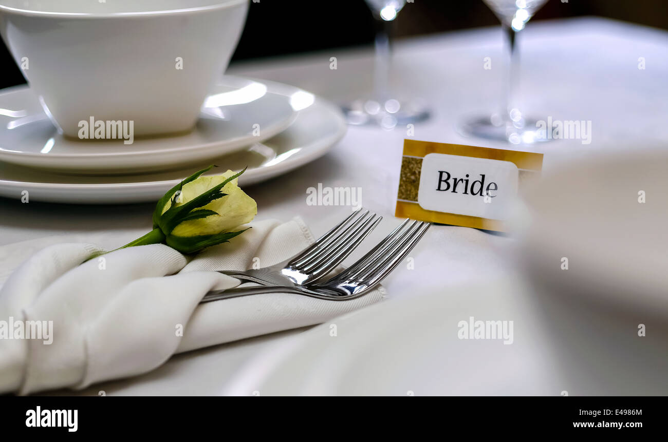 Hochzeitstafel Stockfoto