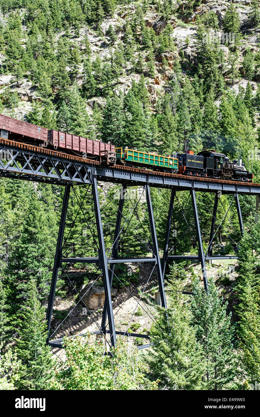 Historische Georgetown Loop Railroad über High Bridge, Georgetown, Colorado USA Stockfoto