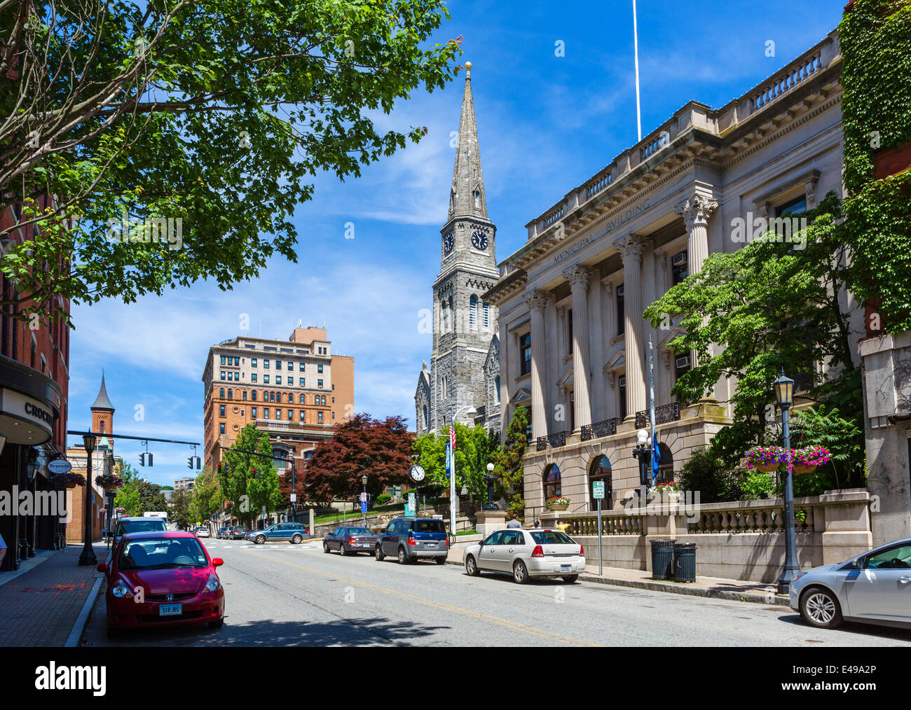 State Street in der Innenstadt von New London, Connecticut, USA Stockfoto