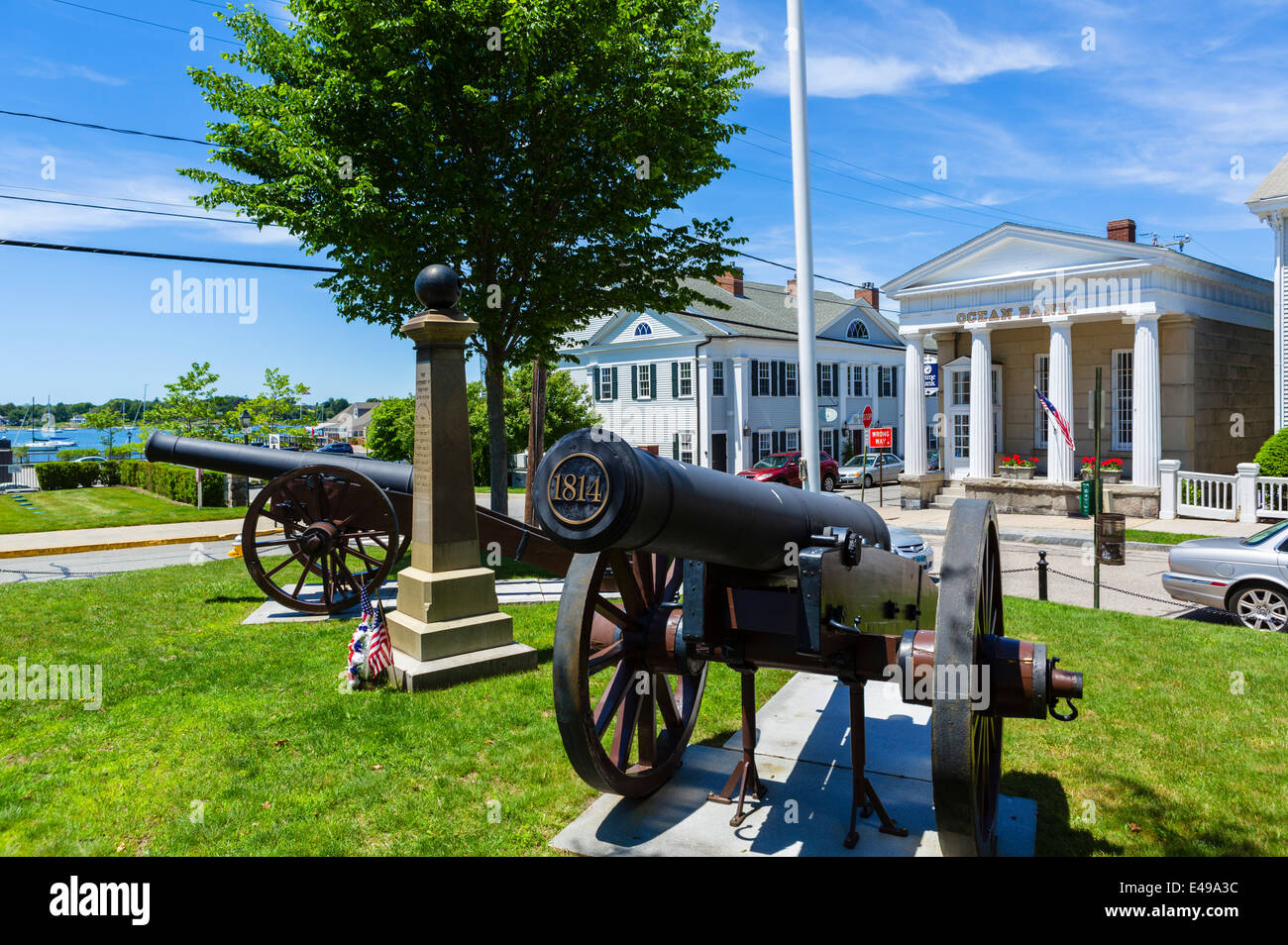 Zentrum der historischen alten Stadt von Stonington, Connecticut, USA Stockfoto