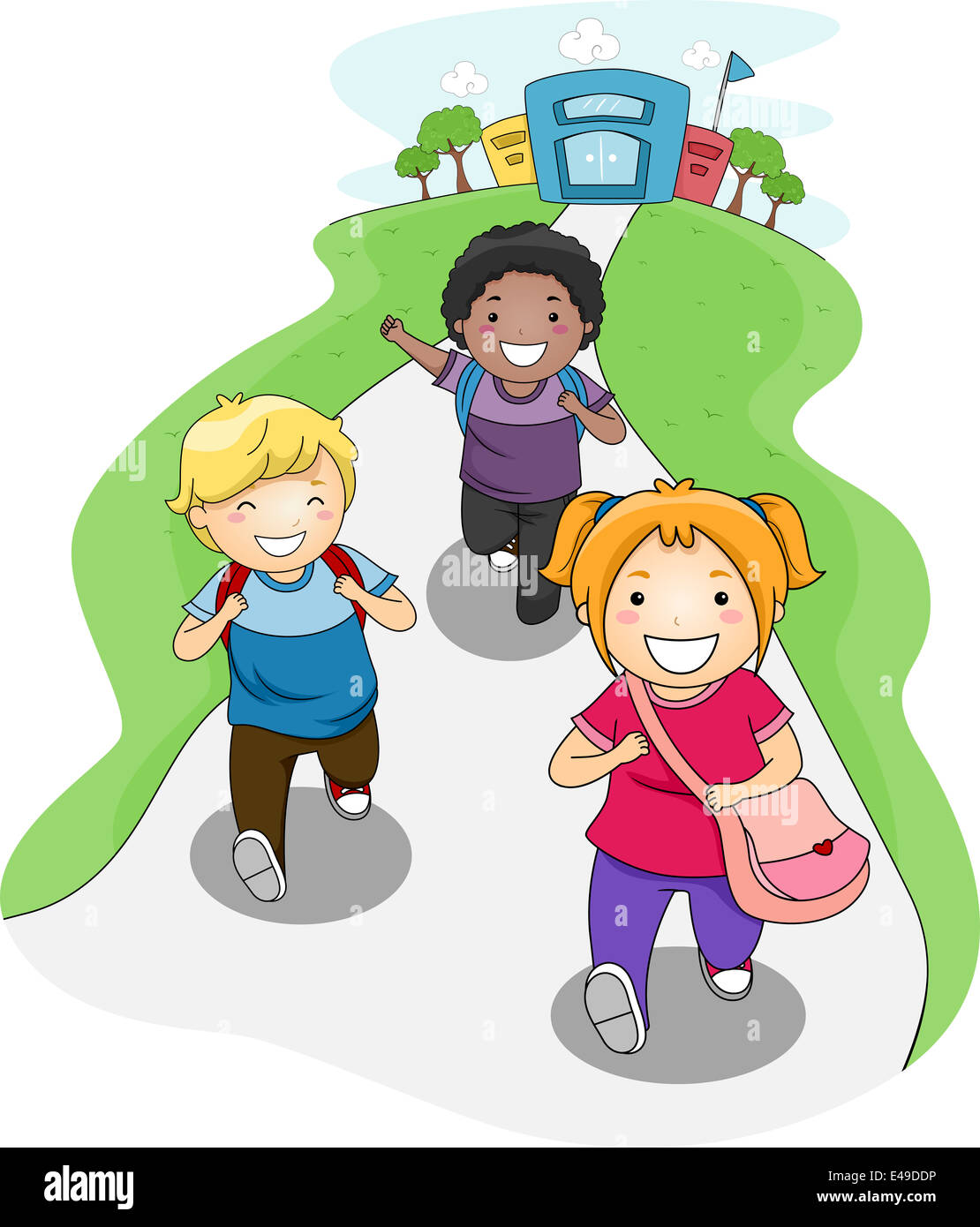 Illustration der Kinder nach Hause von der Schule