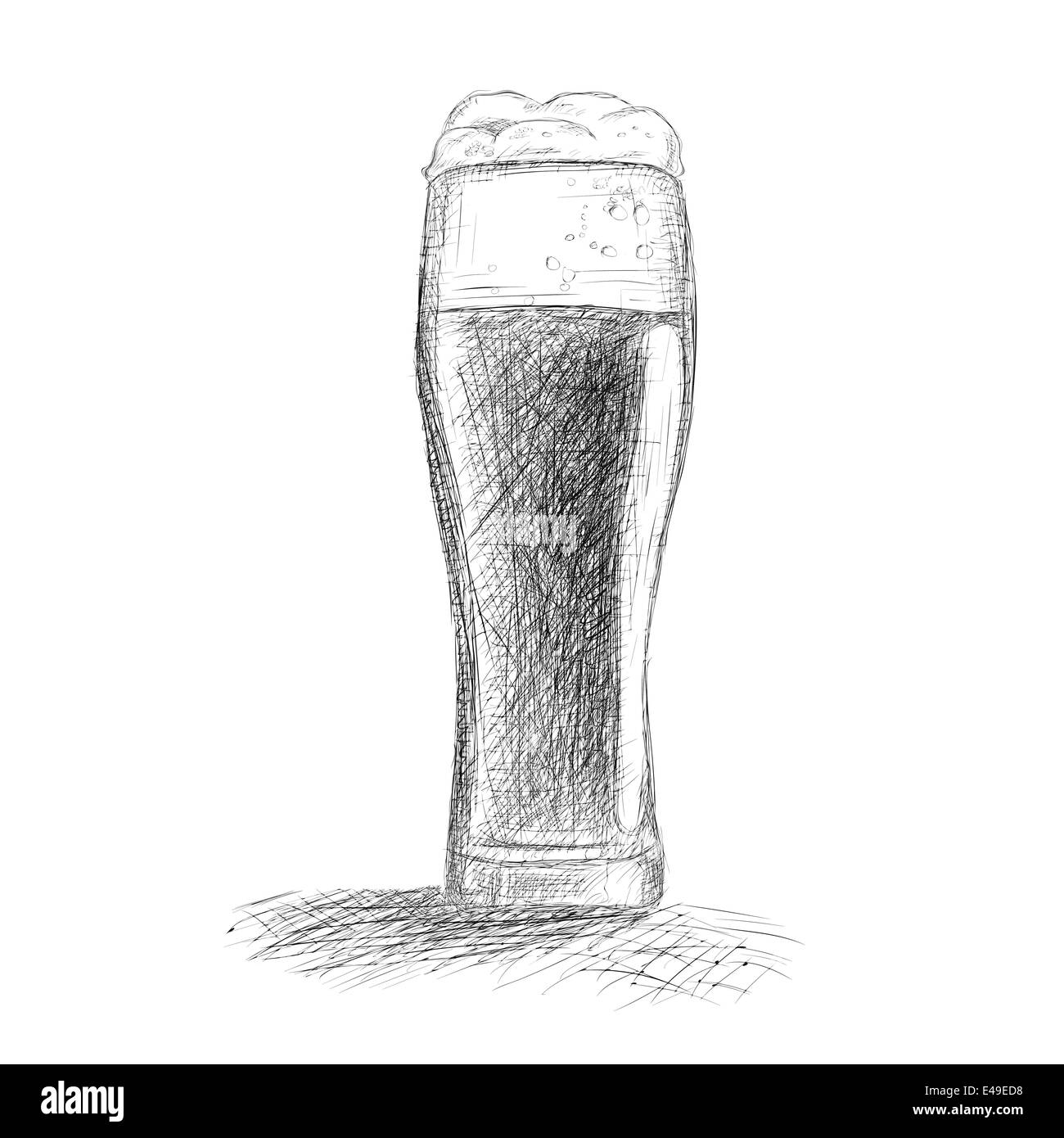 Abbildung skizzenhaft Bier. Gerasterte Kopie Stockfoto