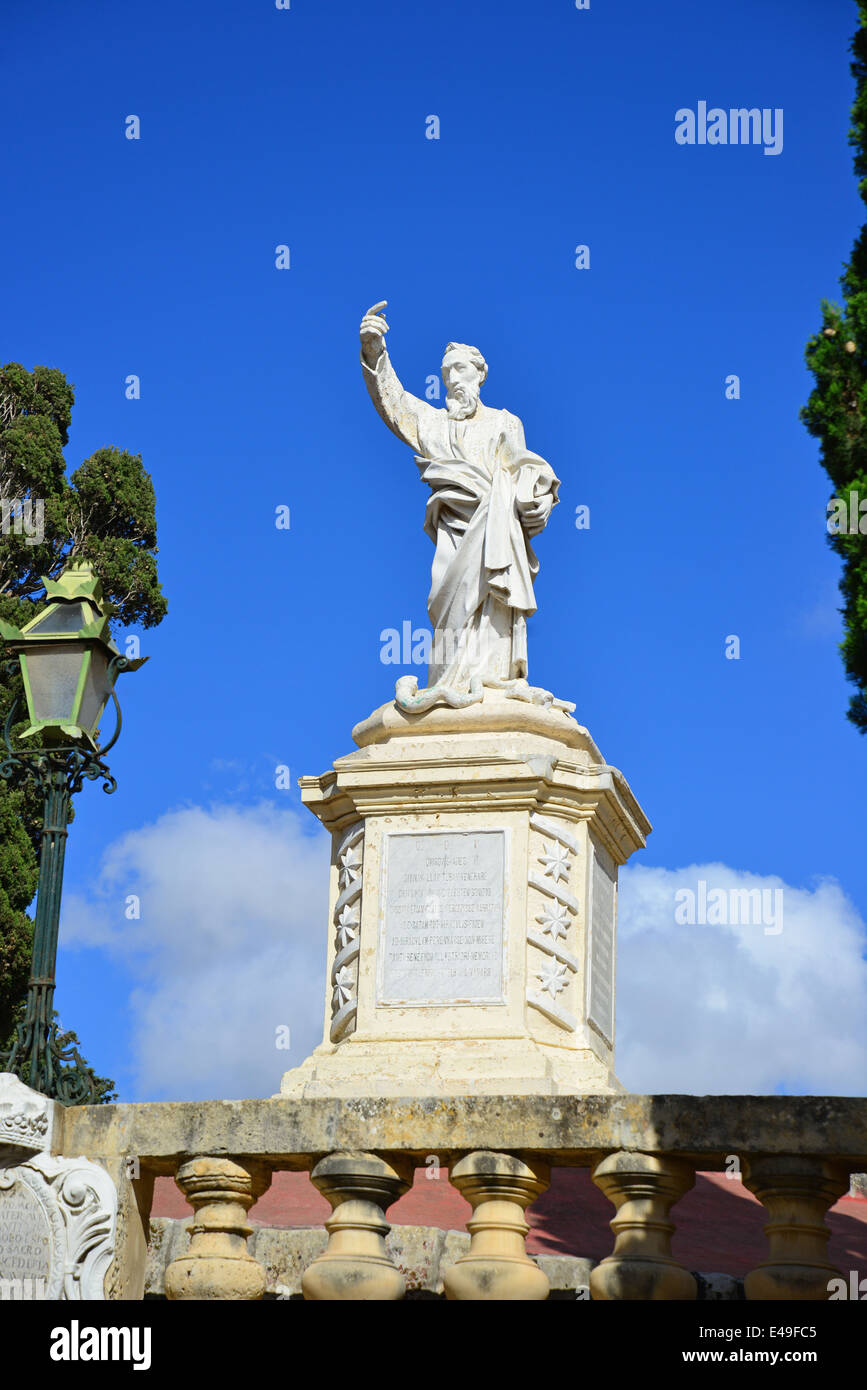 Statue des heiligen Paulus, St. Paul's Church, Rabat ( IR-Rabat), Western District, Republik Malta Stockfoto