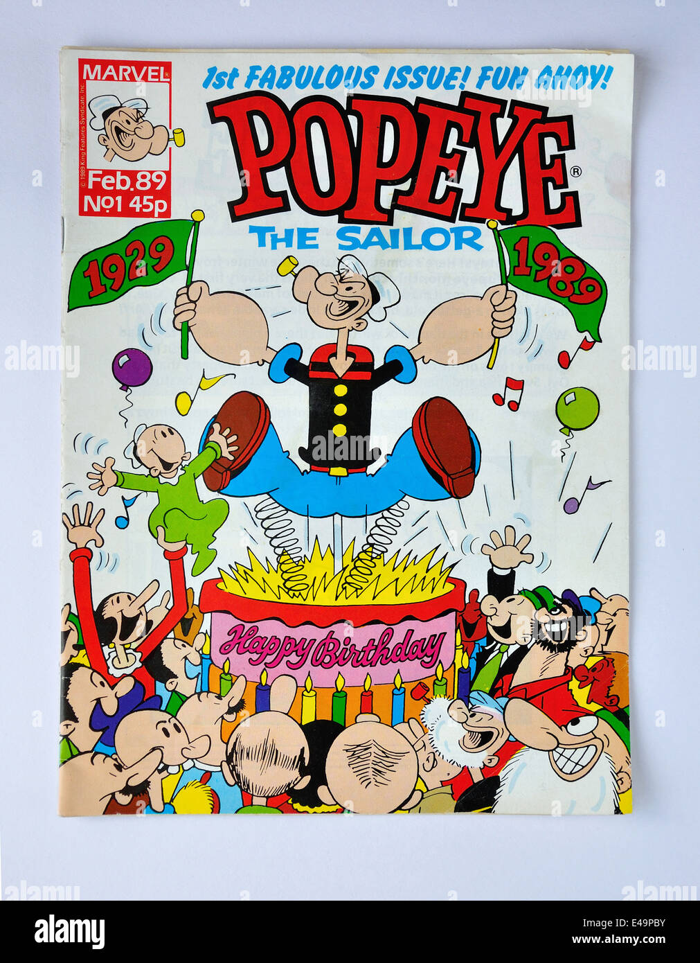 Popeye der Seemann Nr. 1. Thema Comic 1989, Surrey, England, Vereinigtes Königreich Stockfoto