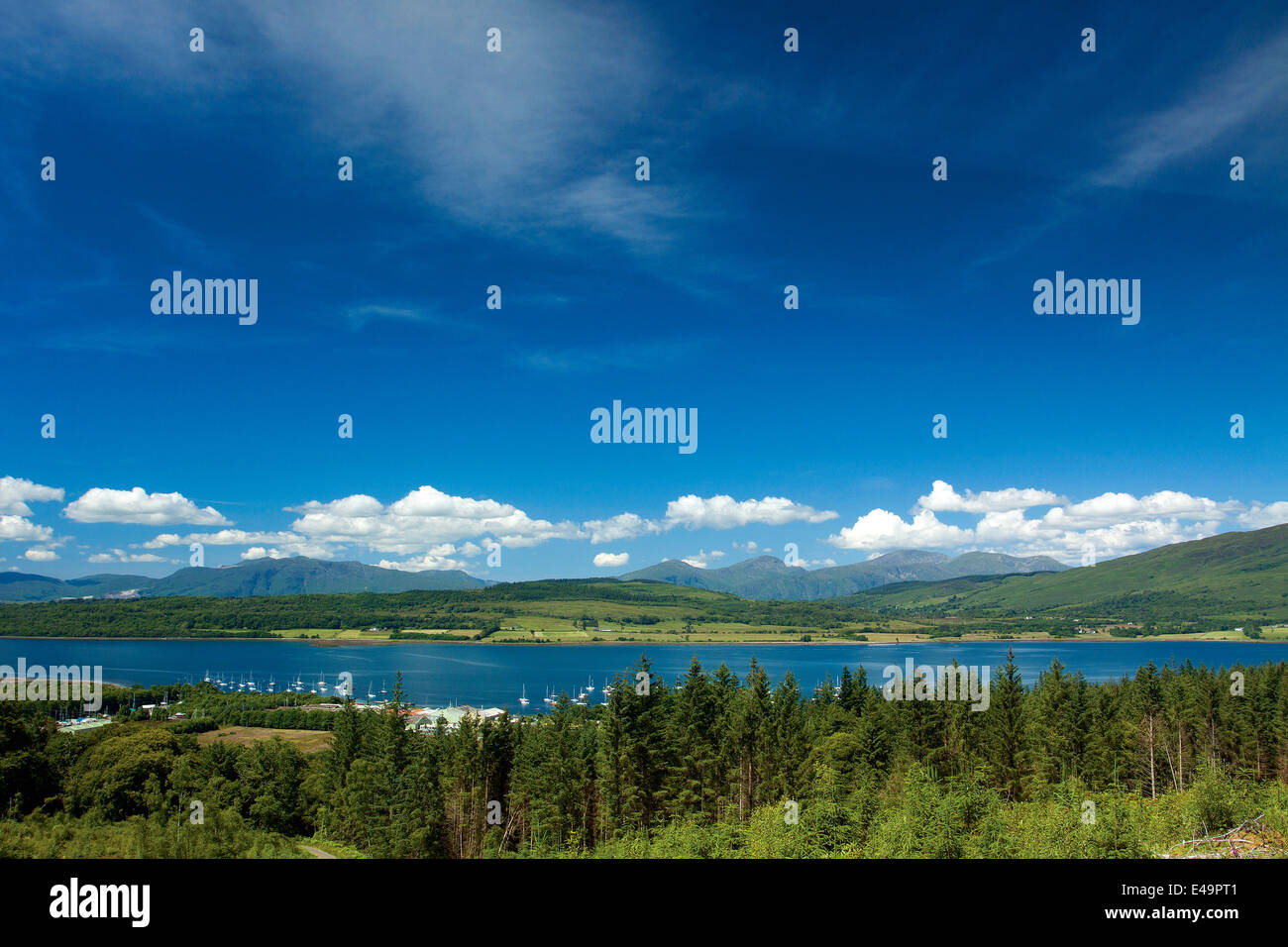 Loch Crerans und Ardgour von Sutherlands Grove, Barcaldine, Argyll & Bute Stockfoto