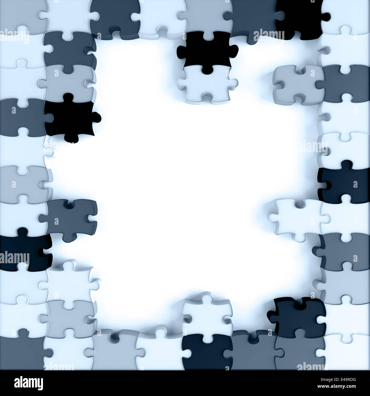 blau getönten Teile eines Puzzles Stockfoto