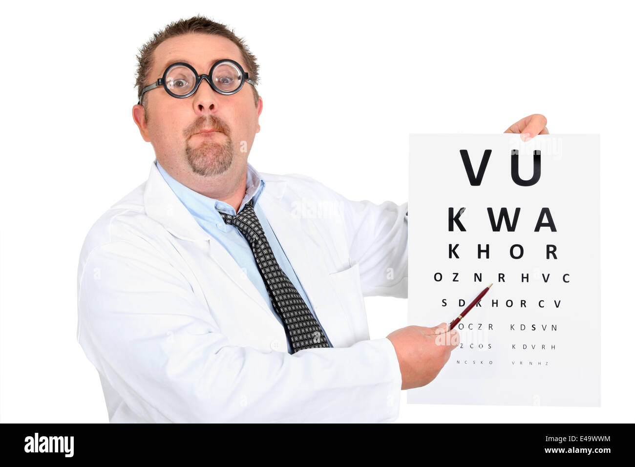 Augenarzt mit einer Sehtafel Stockfoto