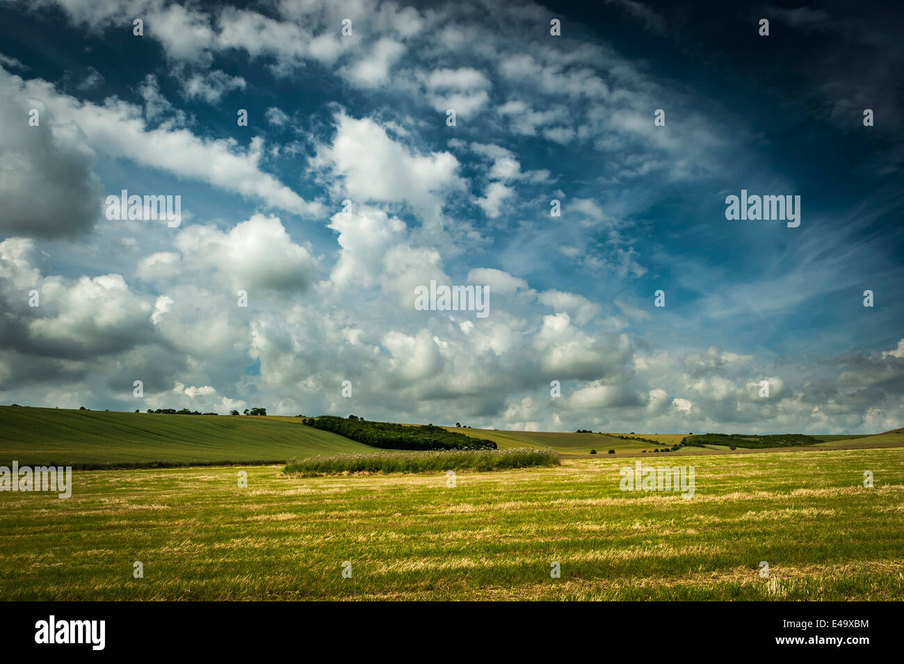 Bronzezeit runden Grabhügel Shipley unten in der Nähe von Aldbourne, Wiltshire, UK Stockfoto