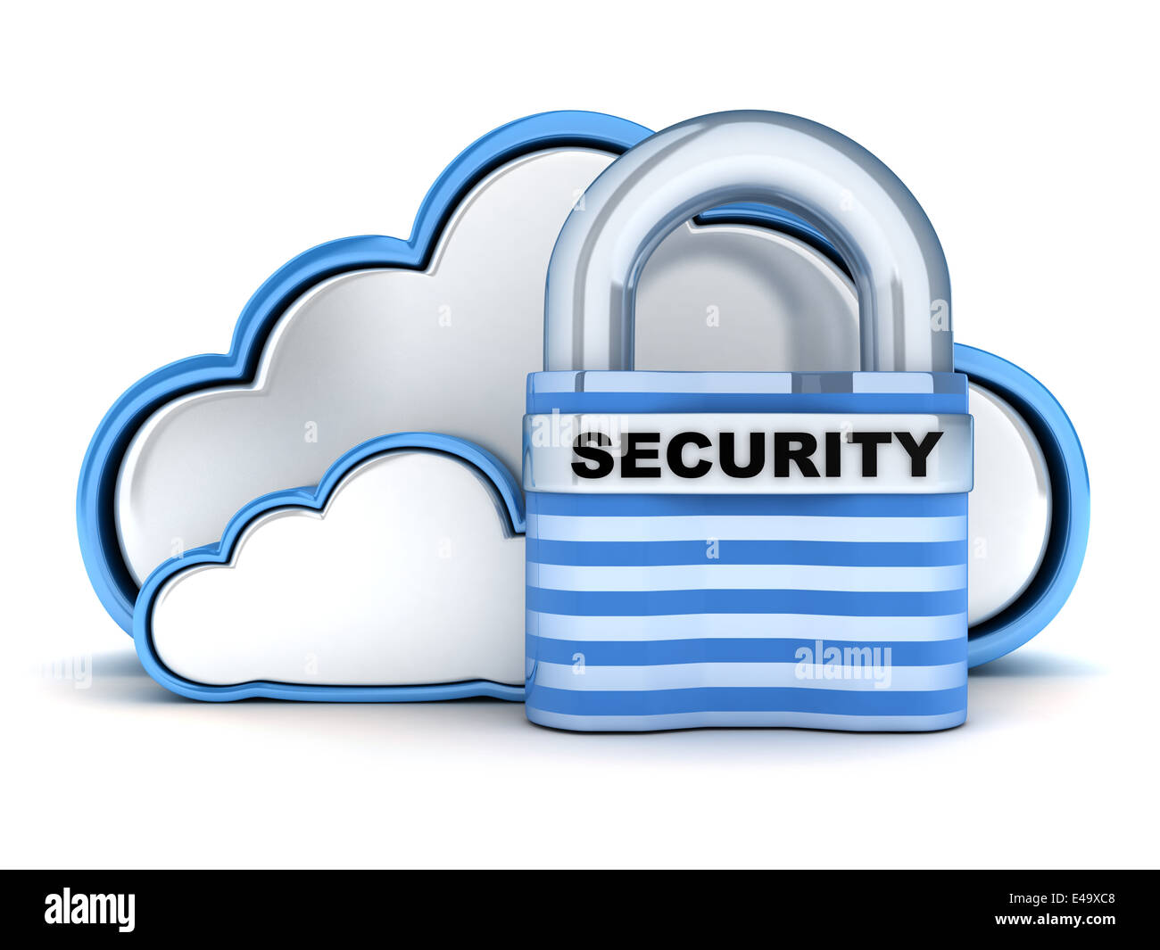 Blue Cloud-Sicherheit (durchgeführt in 3d) Stockfoto