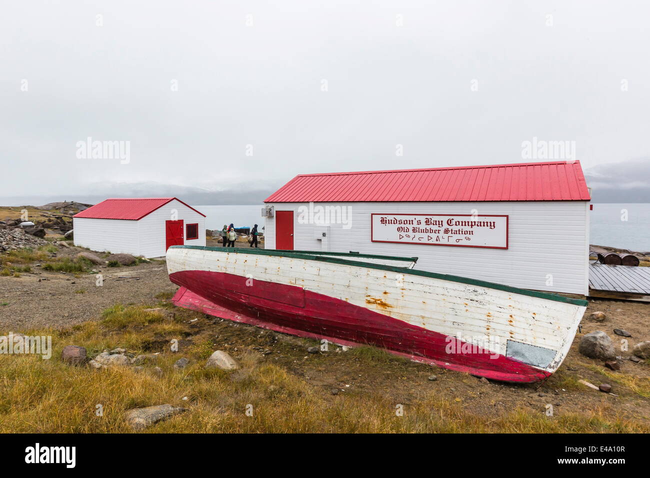 Hudson Bay Company Walfangstation in E240px, Nunavut, Kanada, Nordamerika Stockfoto