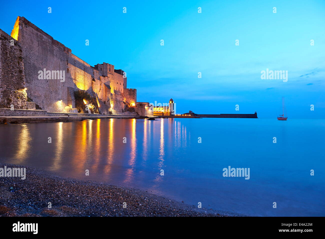 Chateau Royale, Collioure, Languedoc-Roussillon, Frankreich, Mittelmeer, Europa Stockfoto