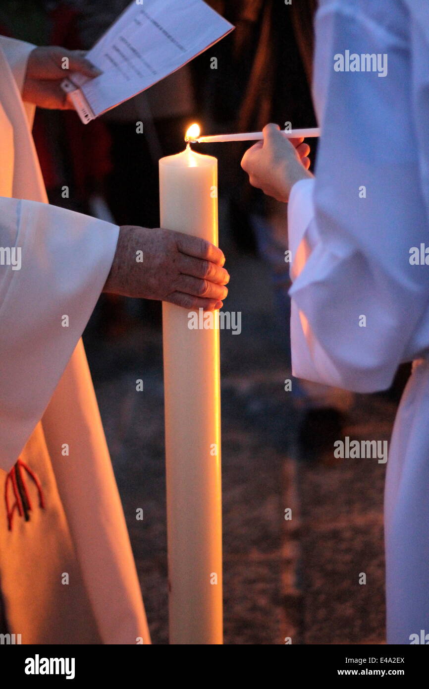 Großen Vigil von Ostern, St. Gervais-Les-Bains, Haute-Savoie, Frankreich Stockfoto