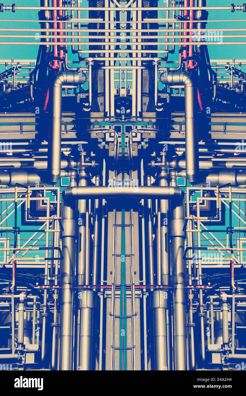 Frostgrenze im Chemiewerk, digital composite Stockfoto