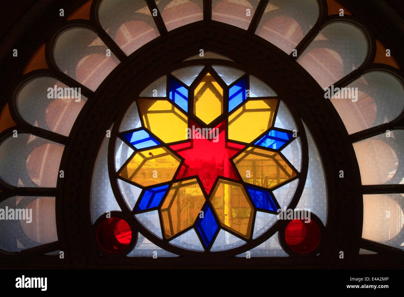 Stained Glass Windows, Edmond J Safra große Choral-Synagoge, St. Petersburg, Russland, Europa Stockfoto