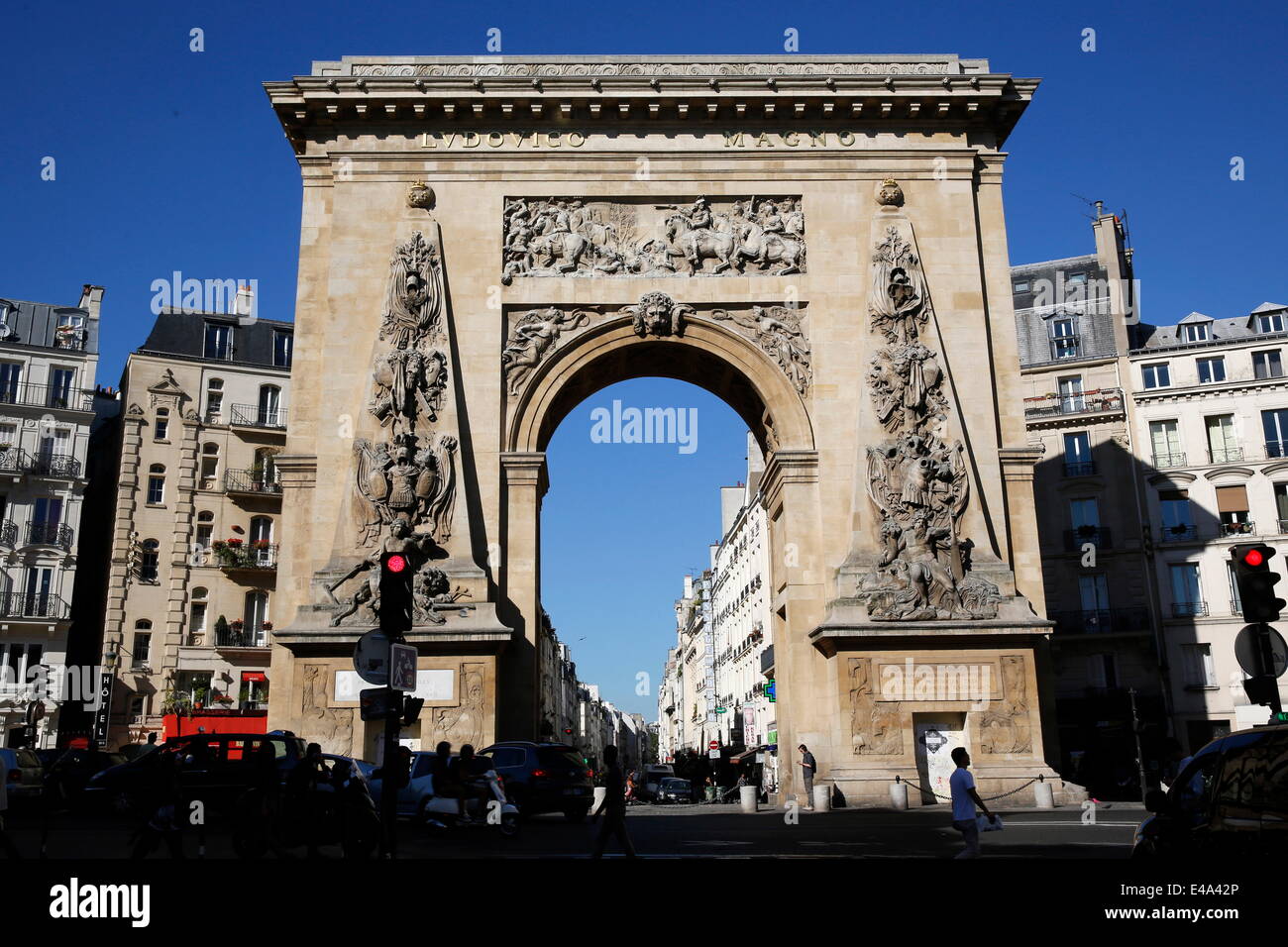 Die Porte Saint-Denis, Denkmal befindet sich im 10. Arrondissement, Paris, Frankreich, Europa Stockfoto