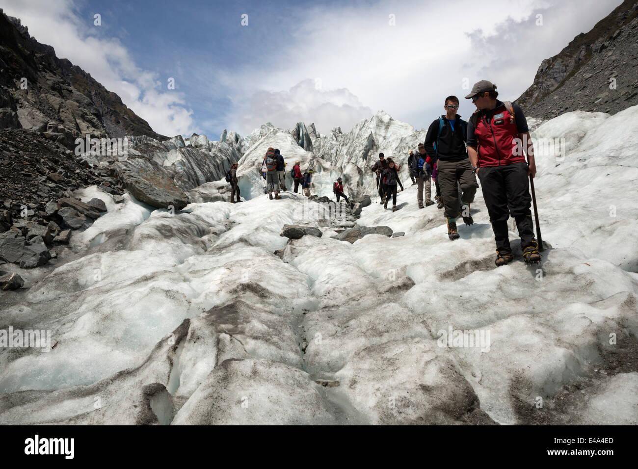 Gletscher zu Fuß Tour, Fox Glacier, West Coast, Südinsel, Neuseeland, Pazifik Stockfoto