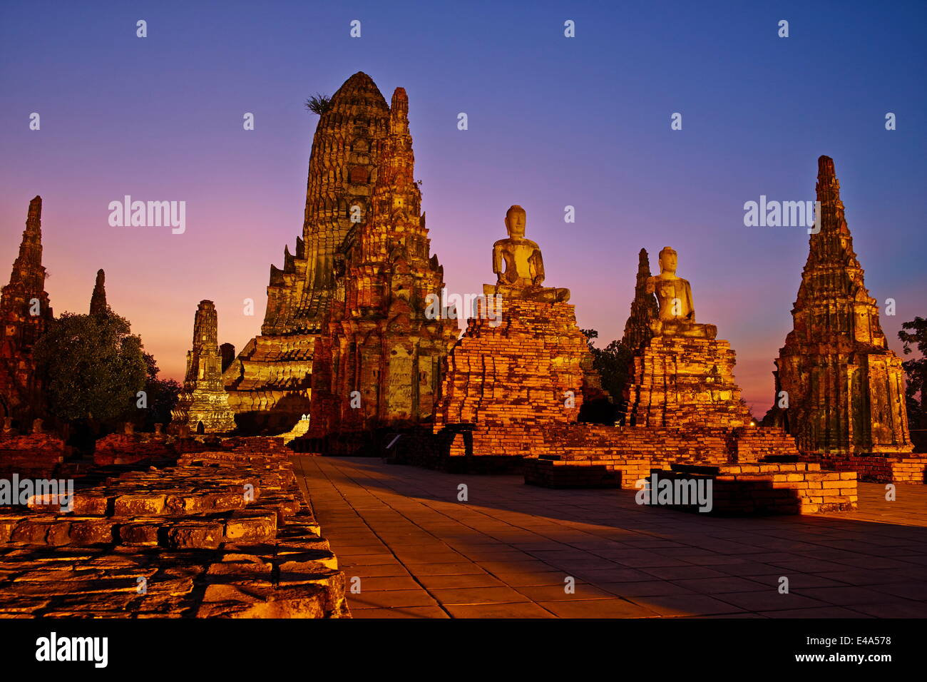 Wat Chai Wattanaram, Ayutthaya Historical Park, UNESCO World Heritage Site, Ayutthaya, Thailand, Südostasien, Asien Stockfoto