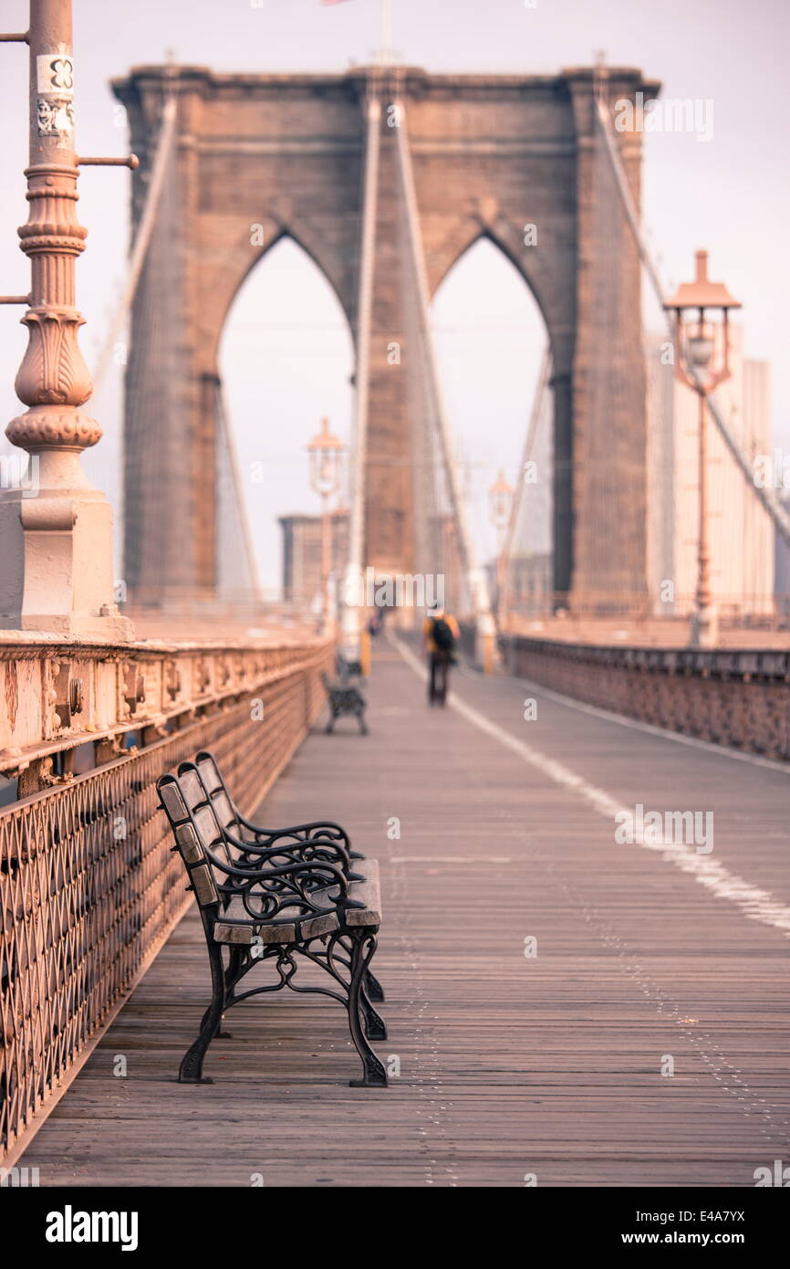 Brooklyn Bridge, New York, Vereinigte Staaten von Amerika, Nordamerika Stockfoto