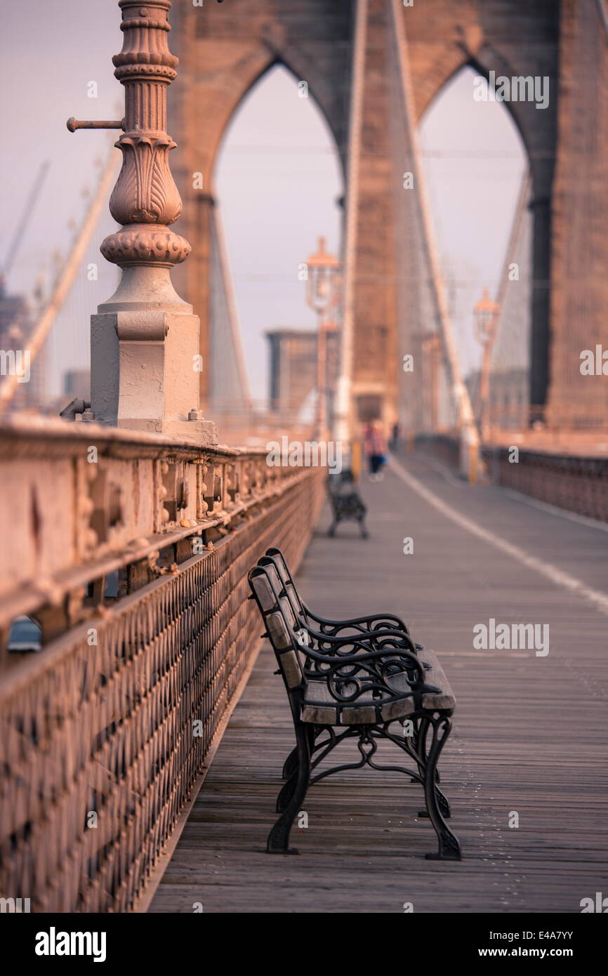 Brooklyn Bridge, New York, Vereinigte Staaten von Amerika, Nordamerika Stockfoto