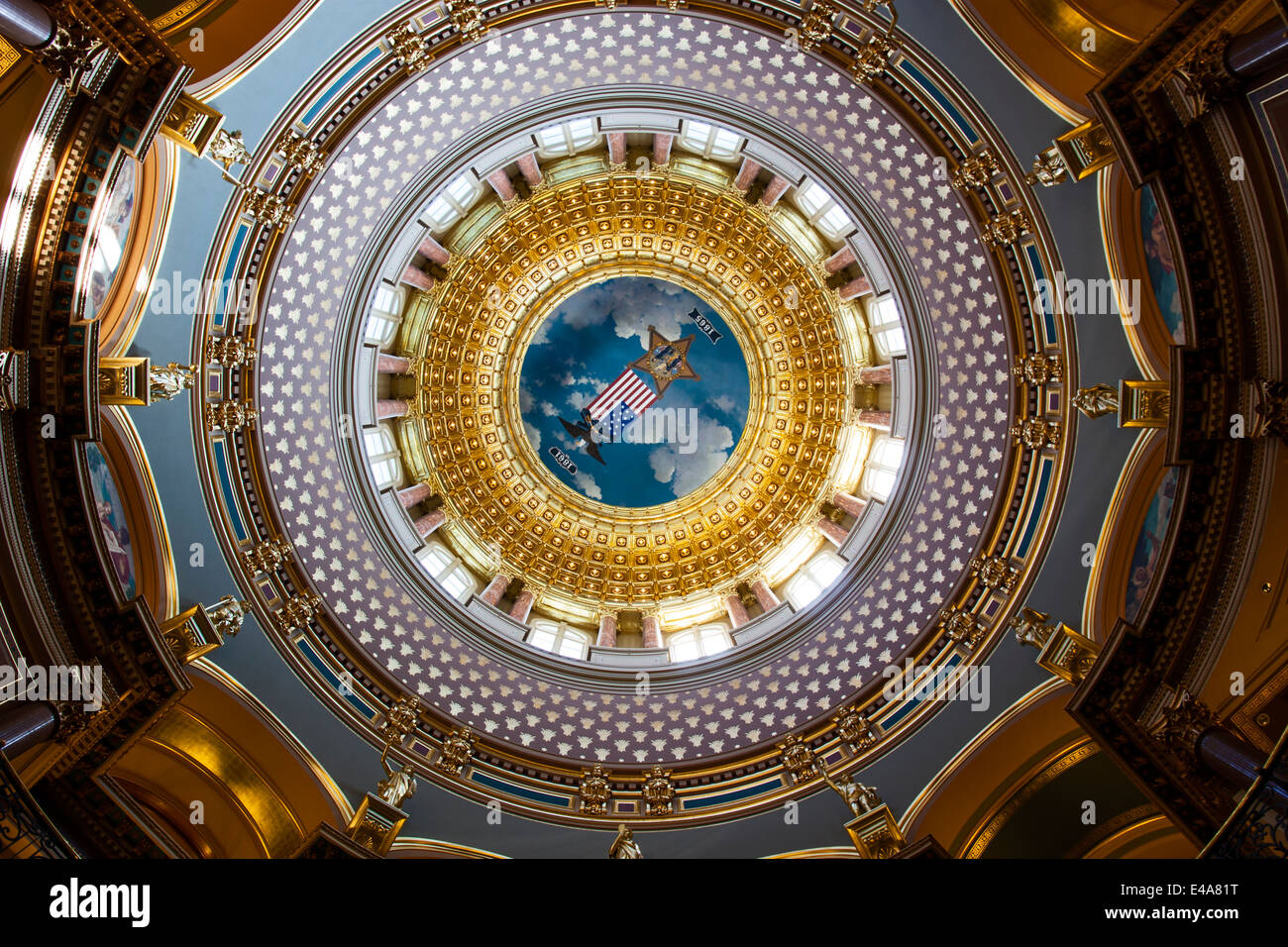 Des Moines, Iowa, USA, 8. Juni 2012, The State Capitol Building Stockfoto
