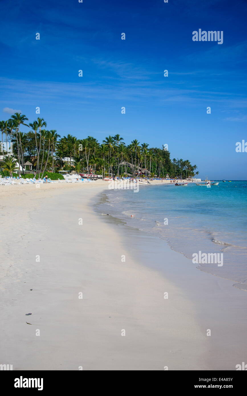 Strand von Bavaro, Punta Cana, Dominikanische Republik, Karibik, Karibik, Mittelamerika Stockfoto