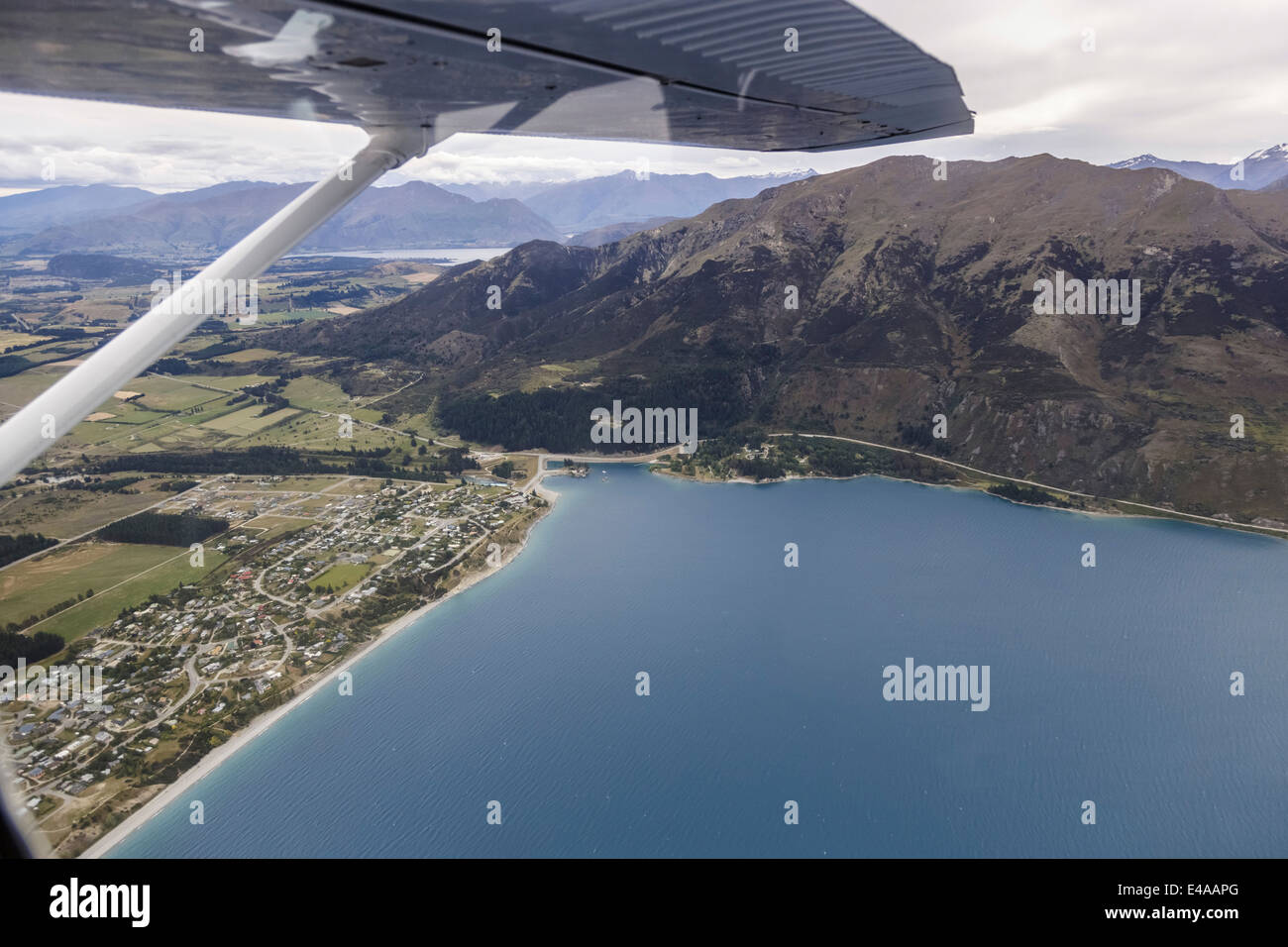 Neuseeland, Teil des Lake Wanaka, Luftbild Stockfoto