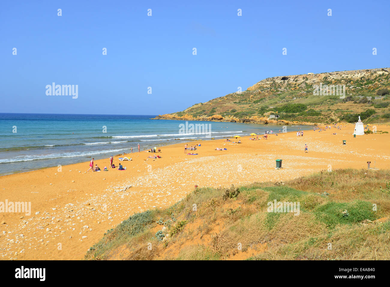 Sandstrand in Ramla Bay, Gozo (Ghawdex), Gozo und Comino Bezirk, Gozo Region, Republik Malta Stockfoto