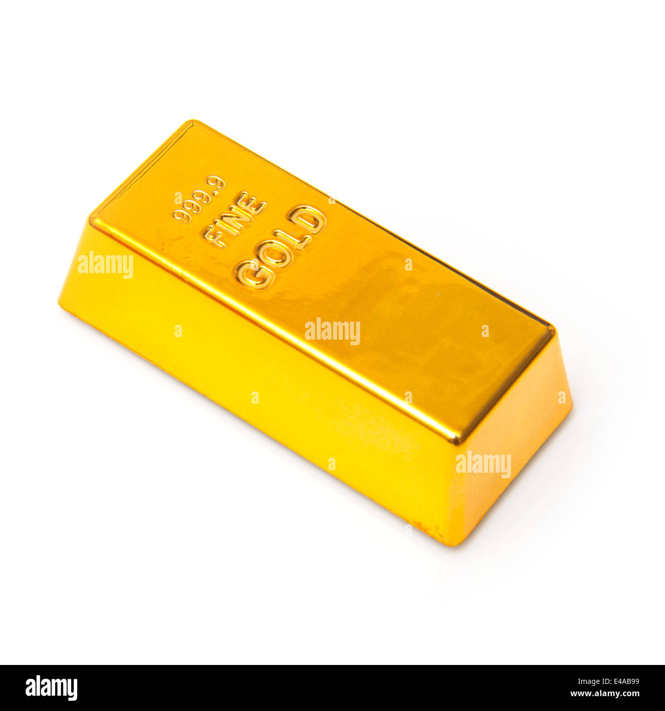 200 Gramm gold Bar oder Barren isoliert auf einem weißen Studio-Hintergrund. Stockfoto