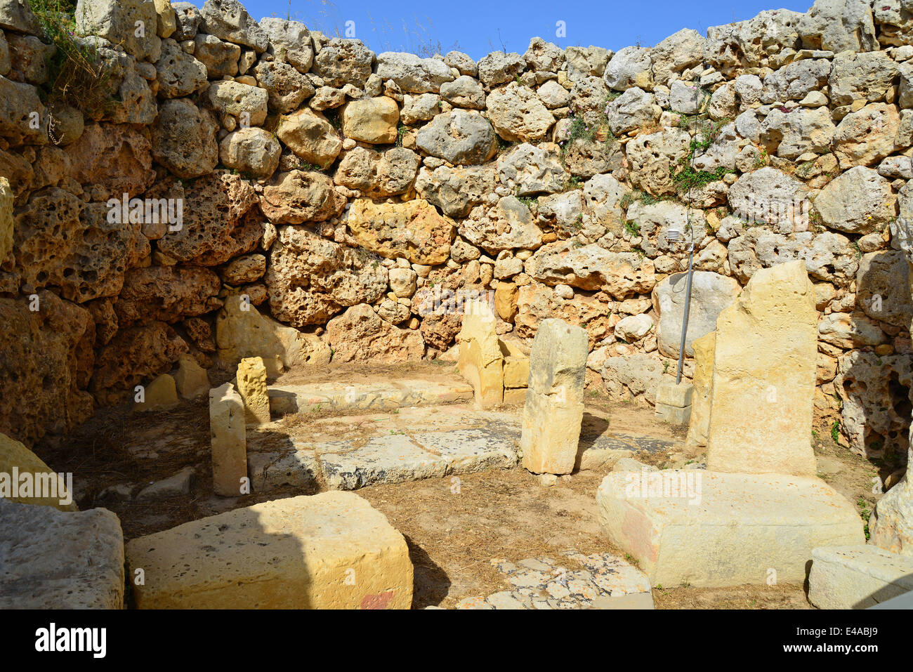 Tempel des Ġgantija, Ix Xagħra, Gozo (Ghawdex), Gozo und Comino Bezirk, Gozo Region, Republik Malta Stockfoto