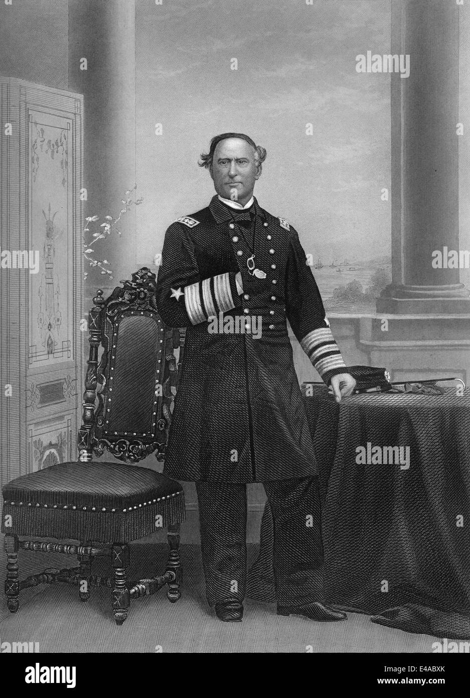 David Glasgow Farragut, 1801-1870, ein Flag Officer der United States Navy während des amerikanischen Bürgerkrieges, Stockfoto