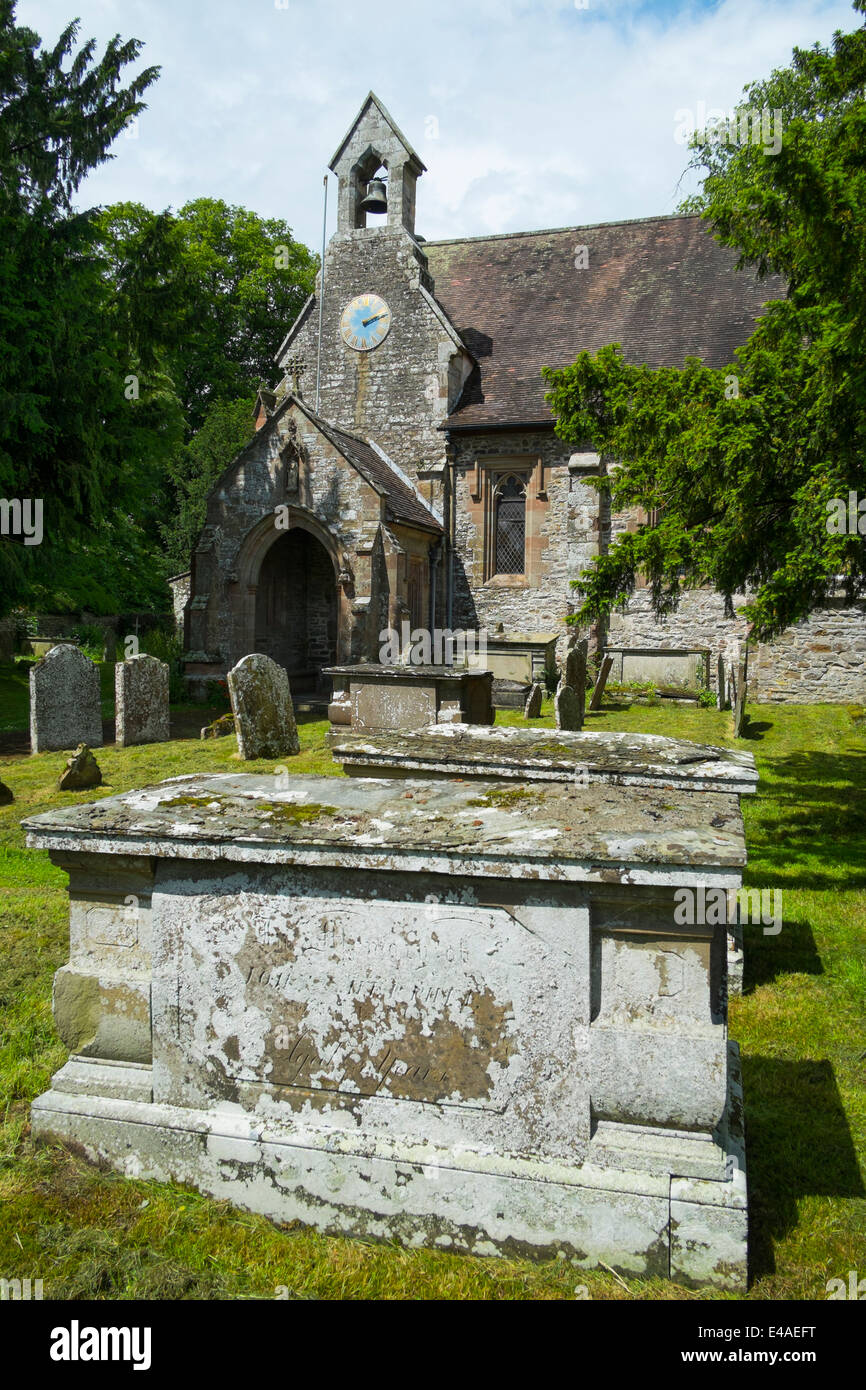 St. Barnabas Kirche, gebaut im Jahre 1656, in das Dorf Brampton Bryan, Herefordshire, England, UK. Stockfoto