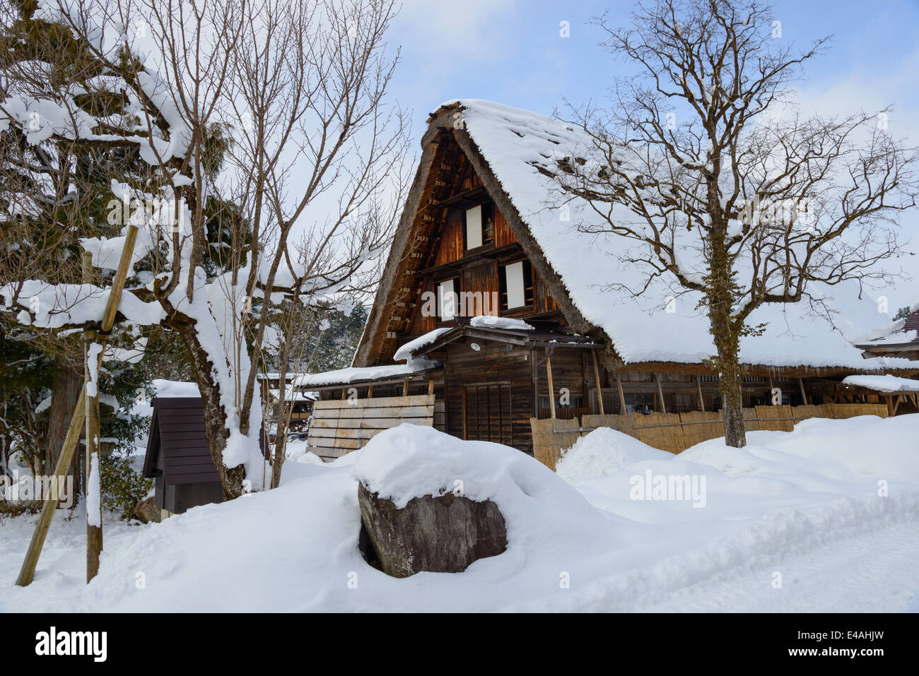 Historischen Dorf von Shirakawa-Go im winter Stockfoto