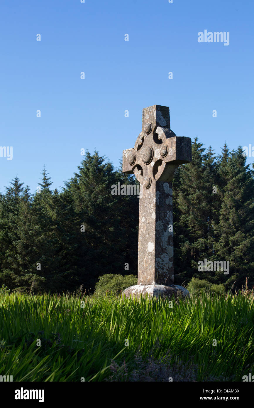 Ein Keltenkreuz, Blick auf das Meer Stockfoto