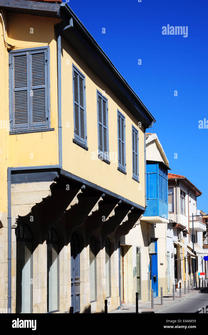 Mittelalterliche Reihenhaus befindet sich in der Altstadt von Nikosia, Zypern Stockfoto