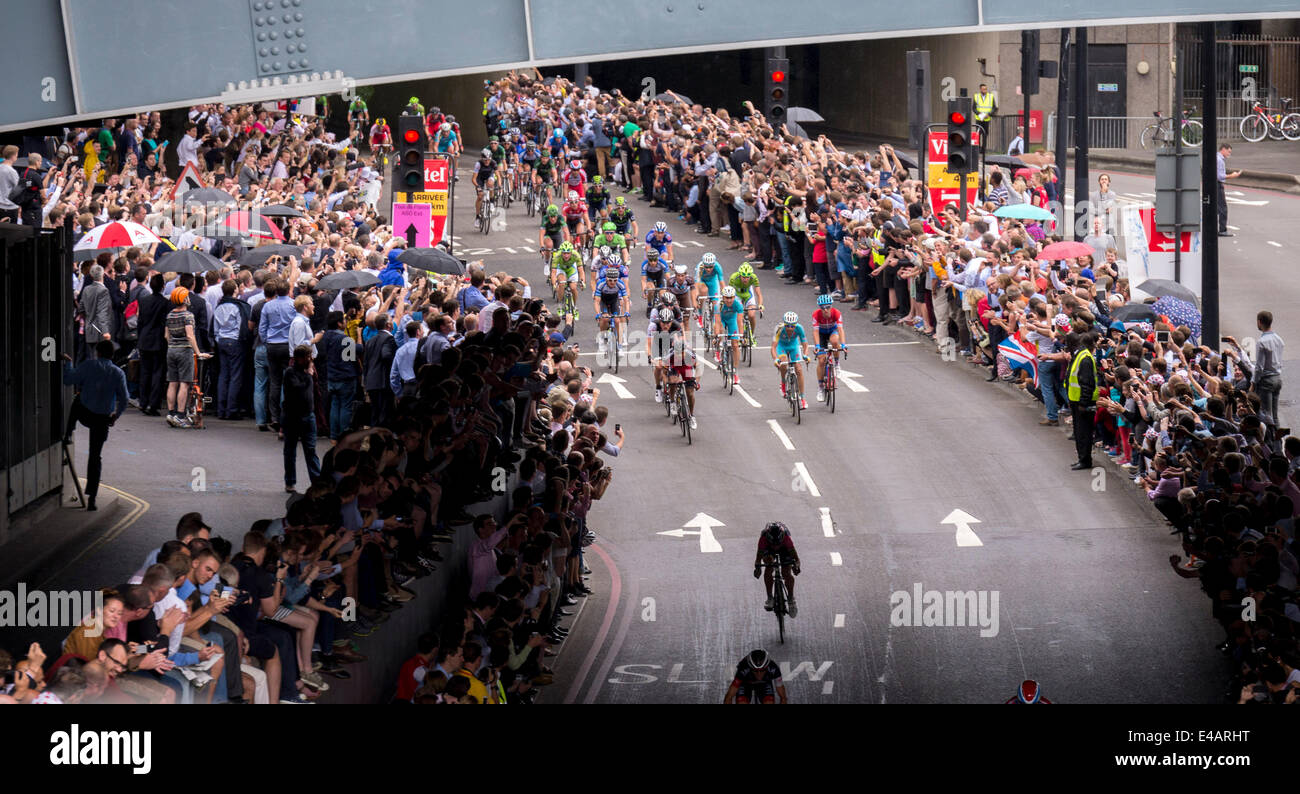 London, Großbritannien 7. Juli die Tour de France Radrennen, Stufe 3 - Cambridge nach London. Stockfoto