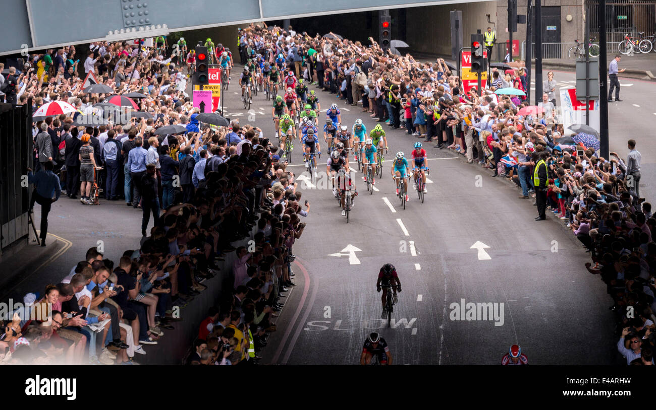 London, Großbritannien 7. Juli die Tour de France Radrennen, Stufe 3 - Cambridge nach London. Stockfoto