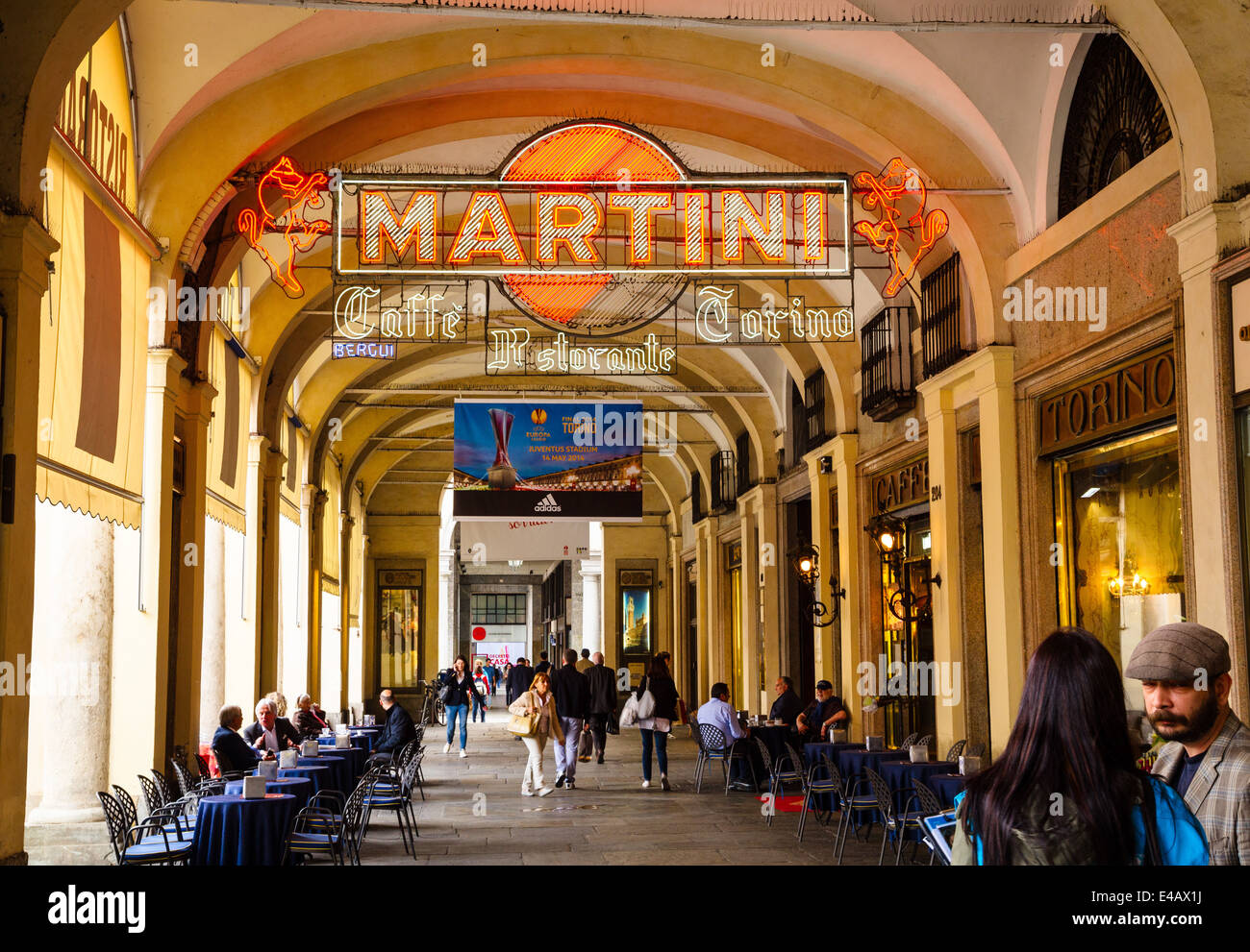 Caffe Torino, Piazza San Carlo, Turin, Italien. Stockfoto