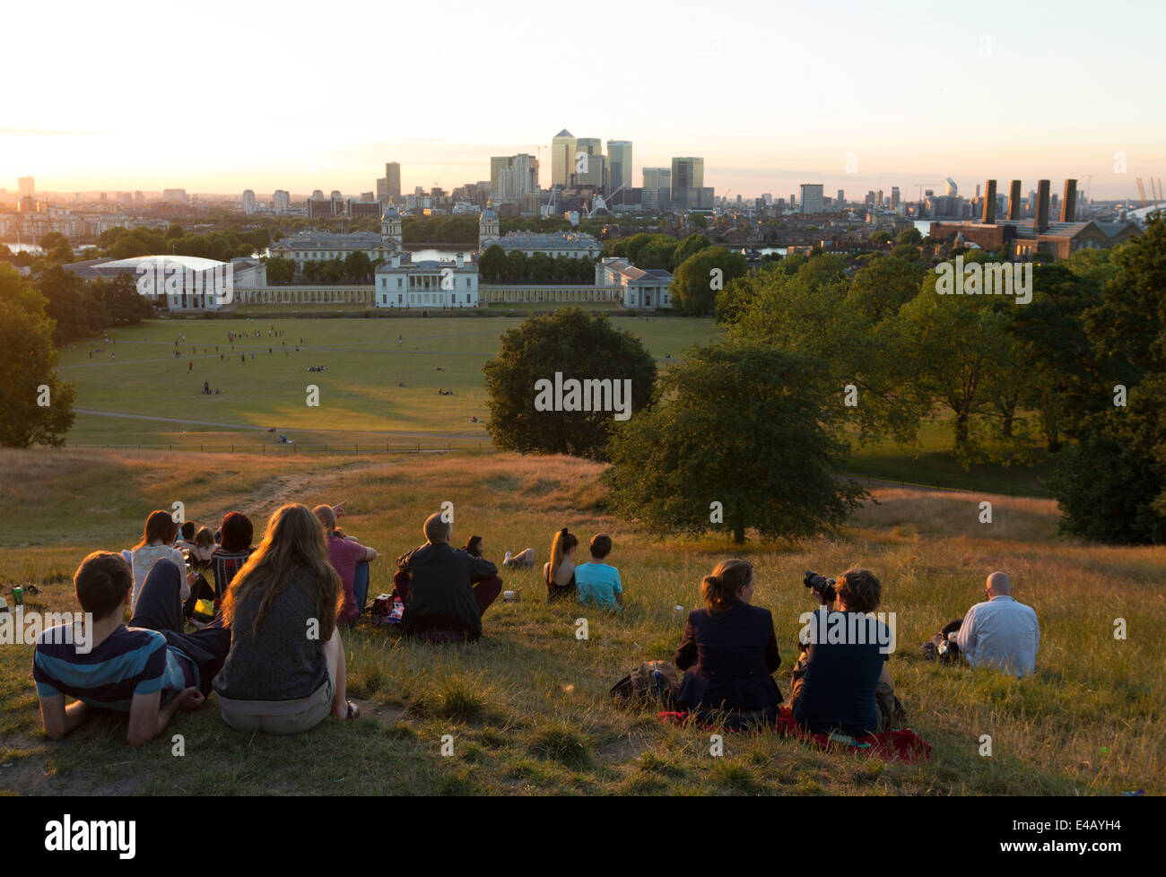 Greenwich Park in der Dämmerung - London Stockfoto