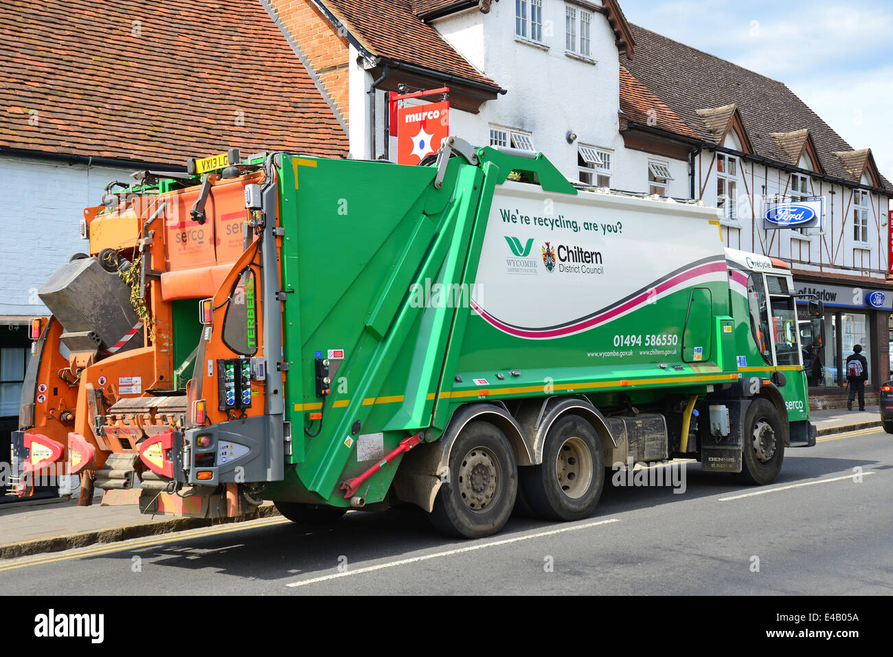 LKW Müllabfuhr, Weststraße, Marlow, Buckinghamshire, England, Vereinigtes Königreich Stockfoto
