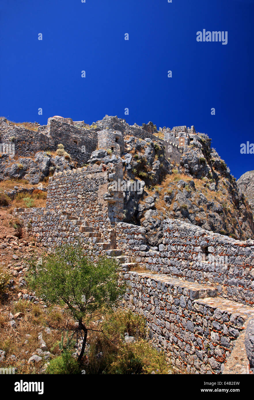 Auf der Burg von Chora Kalymnos Insel, Dodekanes, Ägäis, Griechenland Stockfoto