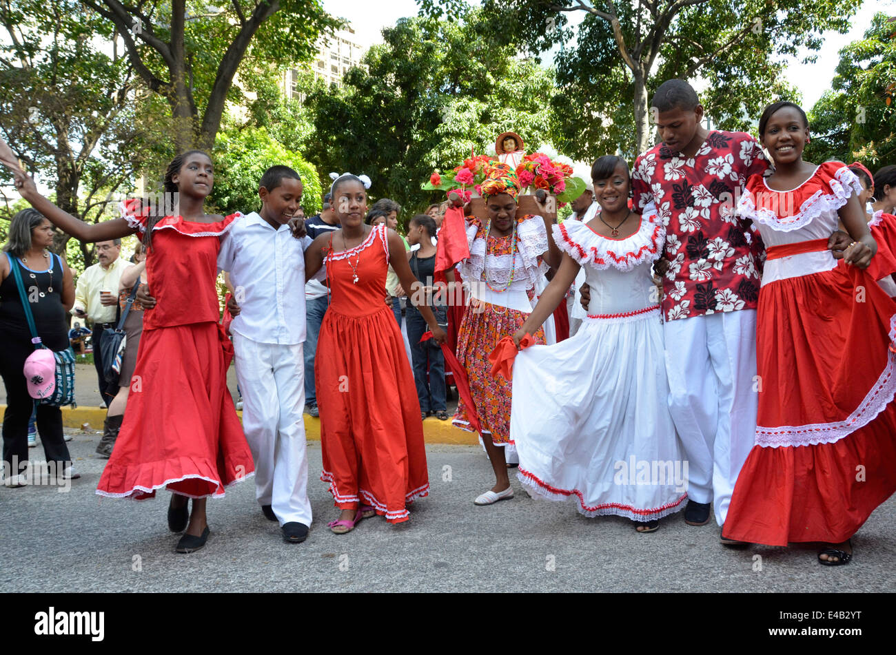 Tänze und Lieder nach San Benito. Venezuela Stockfoto