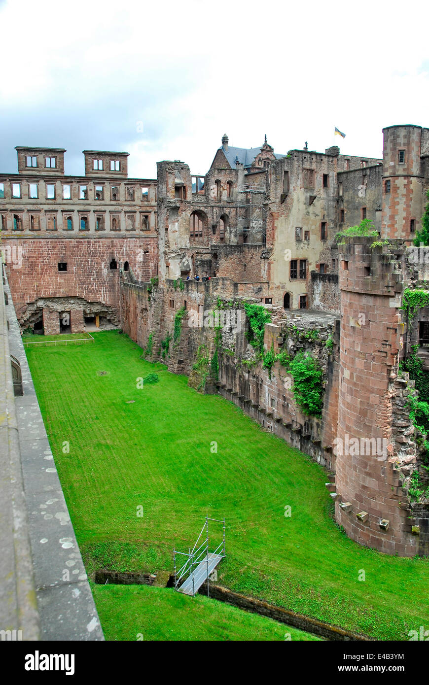 Ruinen der alten Heidelberger Schloss in Heidelberg, Deutschland Stockfoto