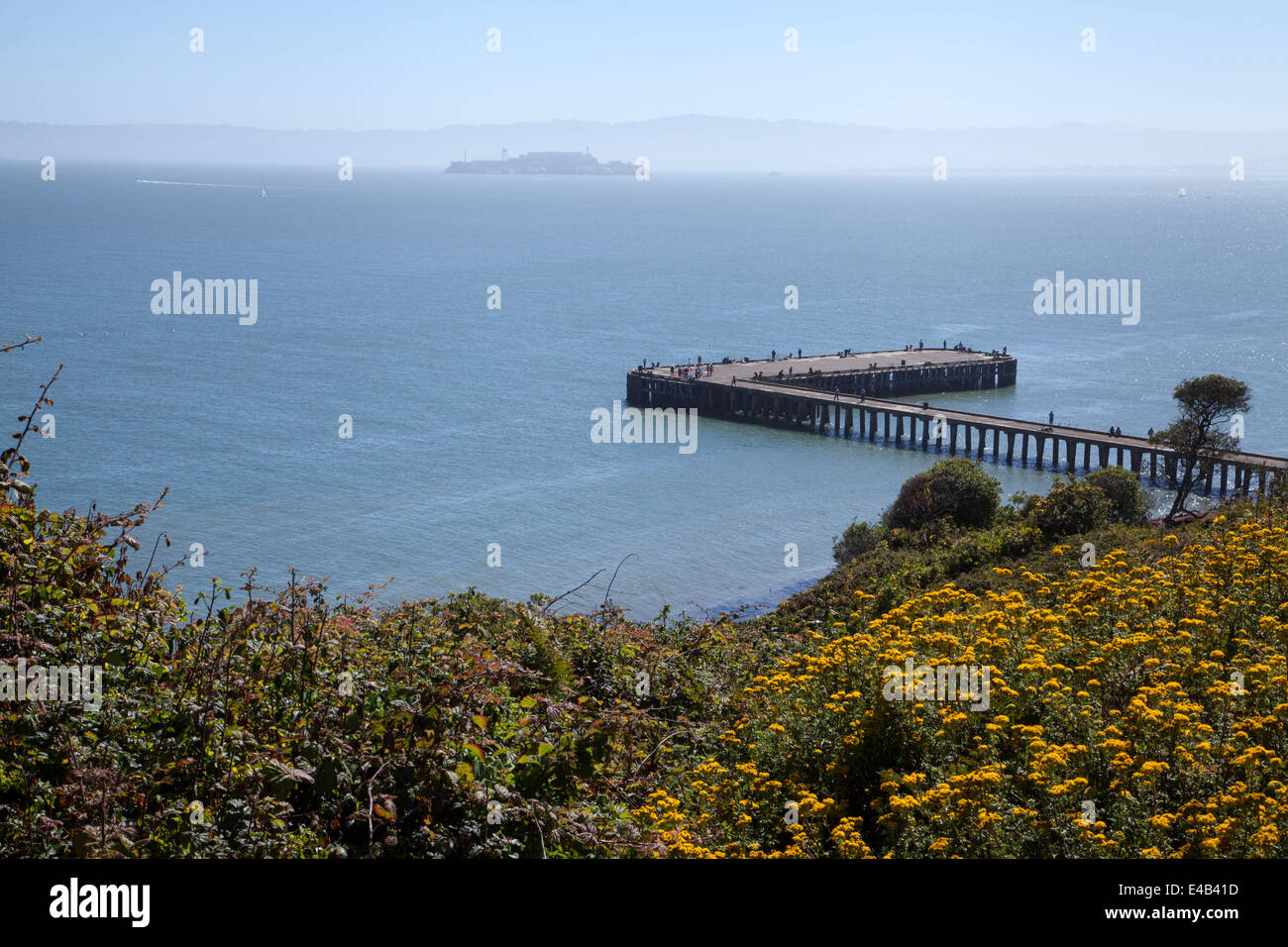 Fishing Pier in der Nähe von Fort Point, San Francisco, Kalifornien, USA, Nordamerika. Stockfoto