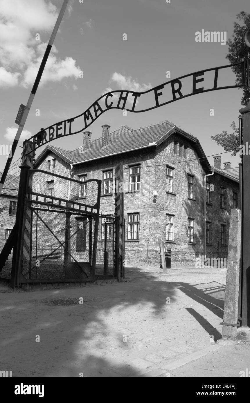Eingangstor zum KZ Auschwitz, Polen Stockfoto