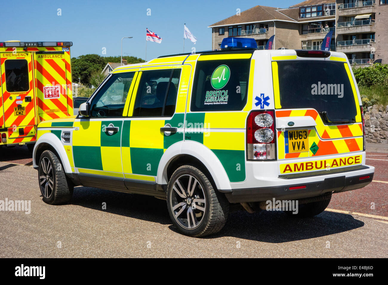 Bristol Rettungswagen Fahrzeug bei Western-super-Mare, Somerset, England, Großbritannien Stockfoto
