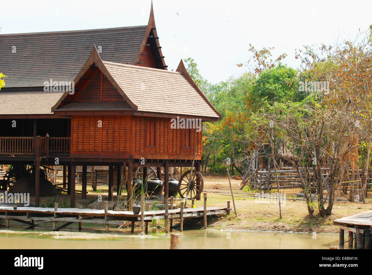 Traditionelle Thai Holzhaus Stockfoto