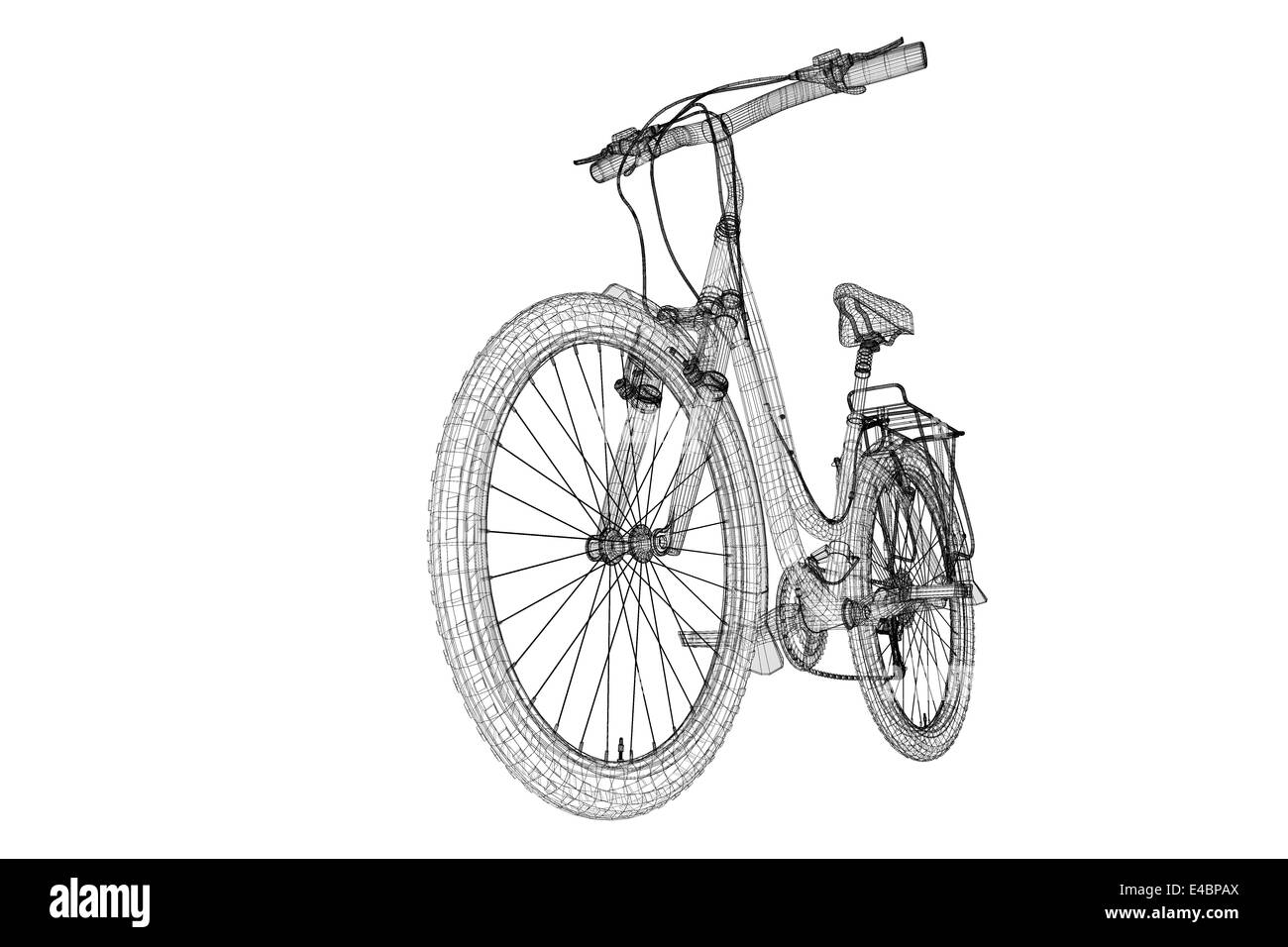 Mountainbike Fahrrad 3D Modell, Karosseriestruktur, Drahtmodell  Stockfotografie - Alamy